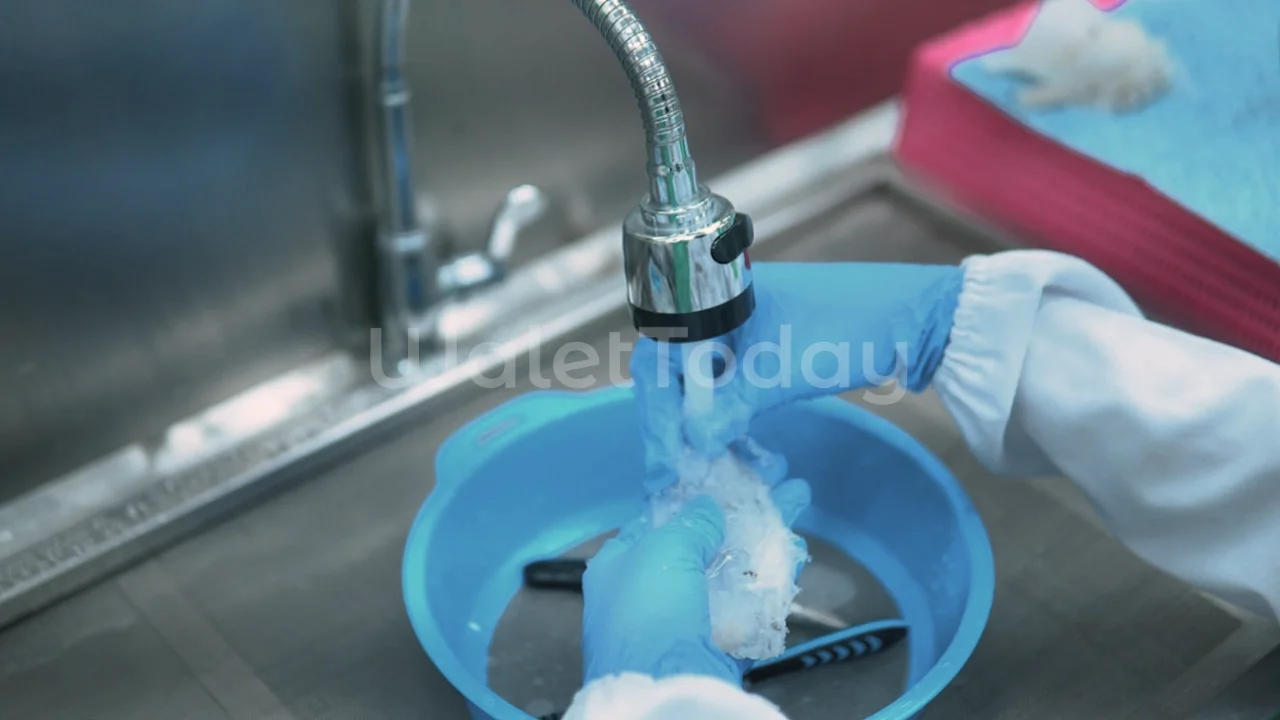 Teknik siram/cuci walet dengan air mengalir
